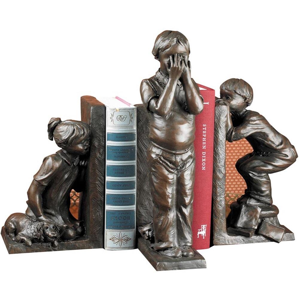 Lounging Reader Bookends Set - Antique Silver Leaf & Gray Glaze Metal Bookends