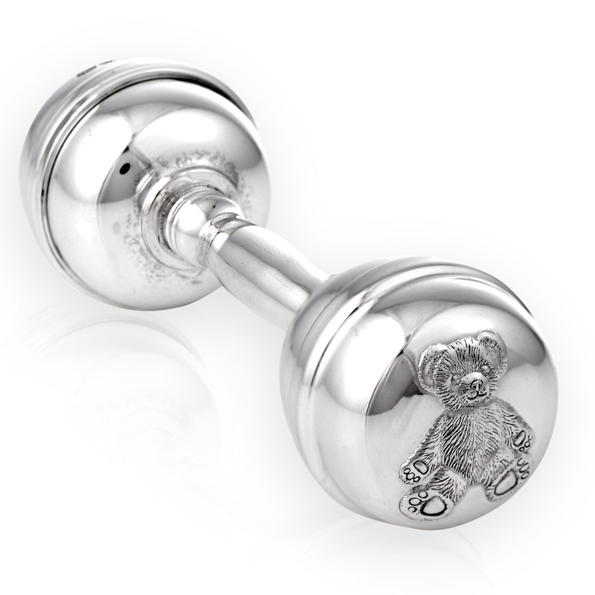Royal Baby Silver Rattles Sterling Silver Dumbbell Rattles