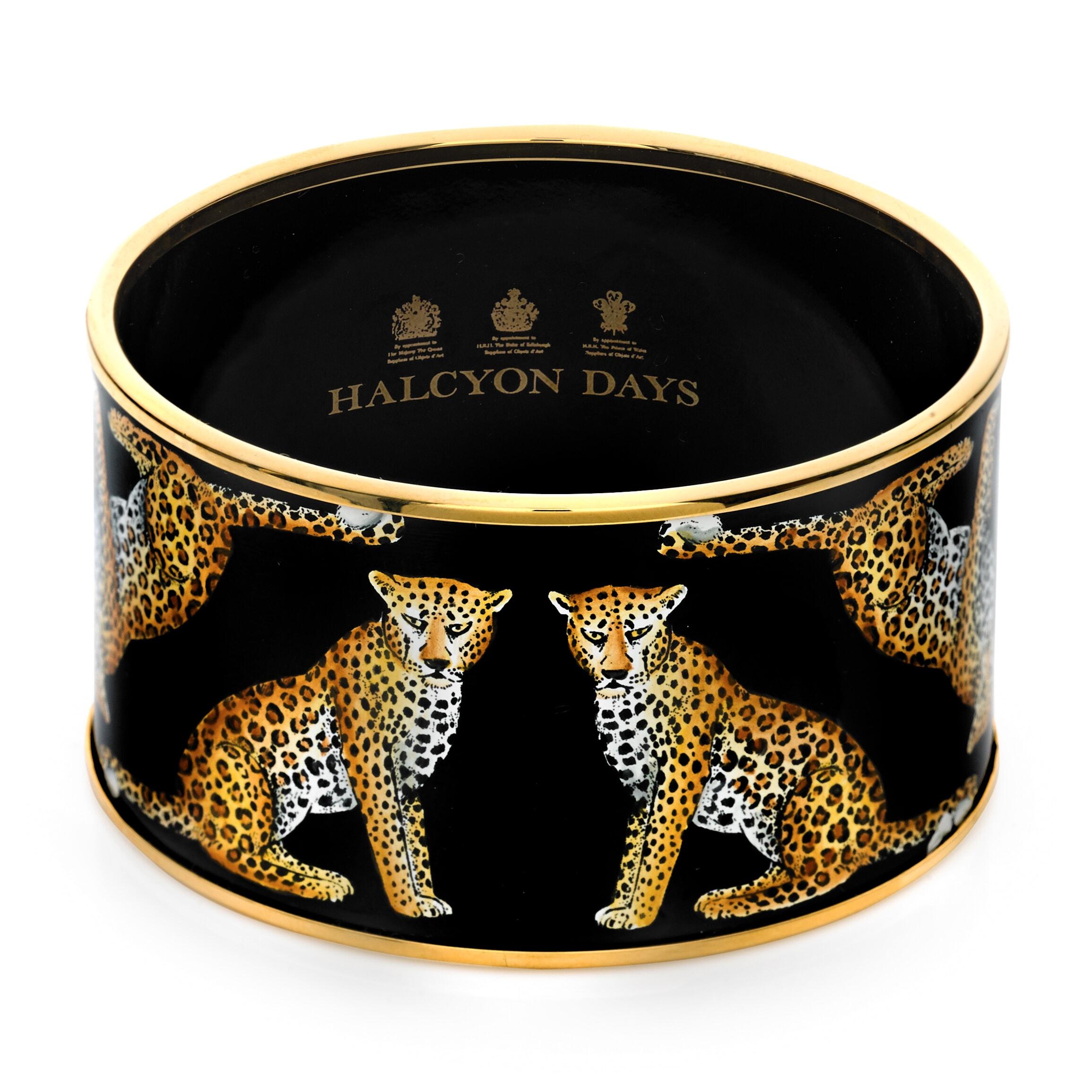 Halcyon Days Magnificent Wildlife Leopard Bangle, Small | Halcyon Days | Scully \u0026 Scully, image size:2310x2310