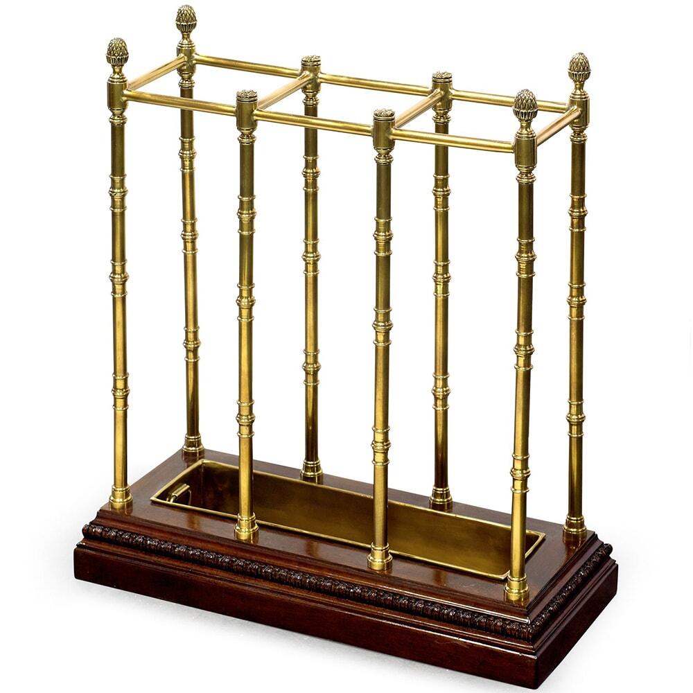 Scully Stand Mahogany & Brass Umbrella Stand